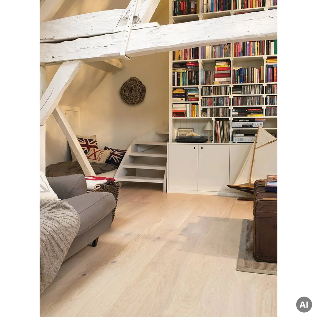 Oak Cotton White COM1451 12.5 mm, Podłoga drewniana, Compact, Quick-Step