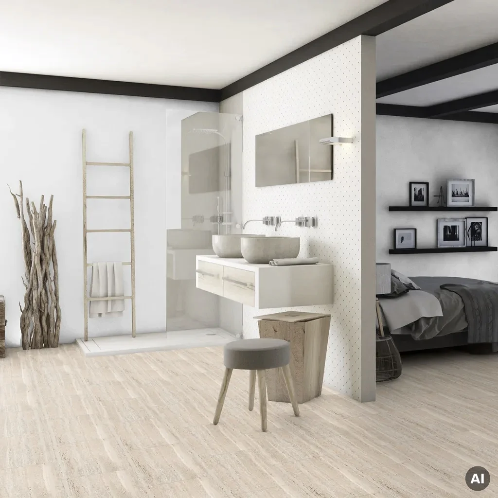 Panele winylowe samoprzylepne Travertin 2 mm Klasa 22, 0201, Podłoga winylowa, Samoprzylepne Senso Self-Adhesive Natural, Gerflor