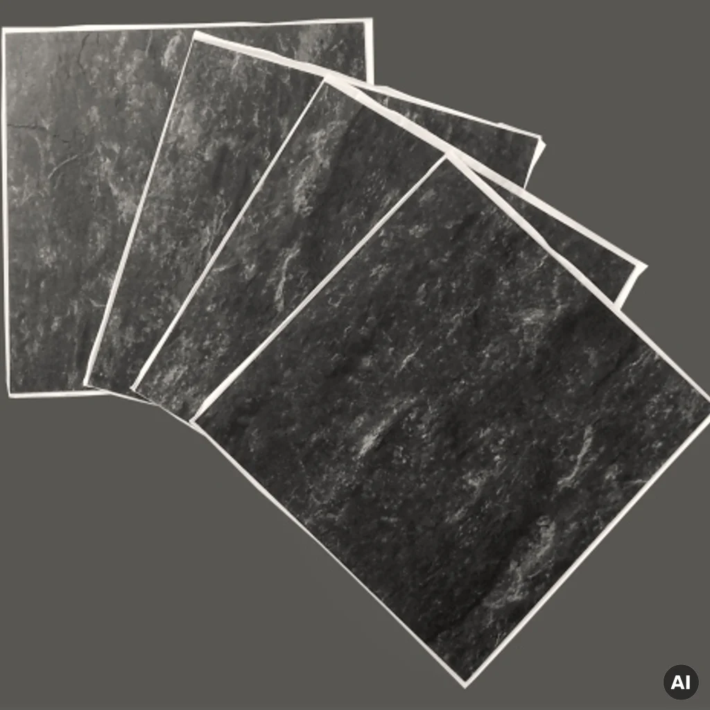 Panele Winylowe Samoprzylepne Kamień Łupek Czarny 1.8 mm, BZY616-6, Panele winylowe, LVT Samoprzylepne 2STEPS, Boccho