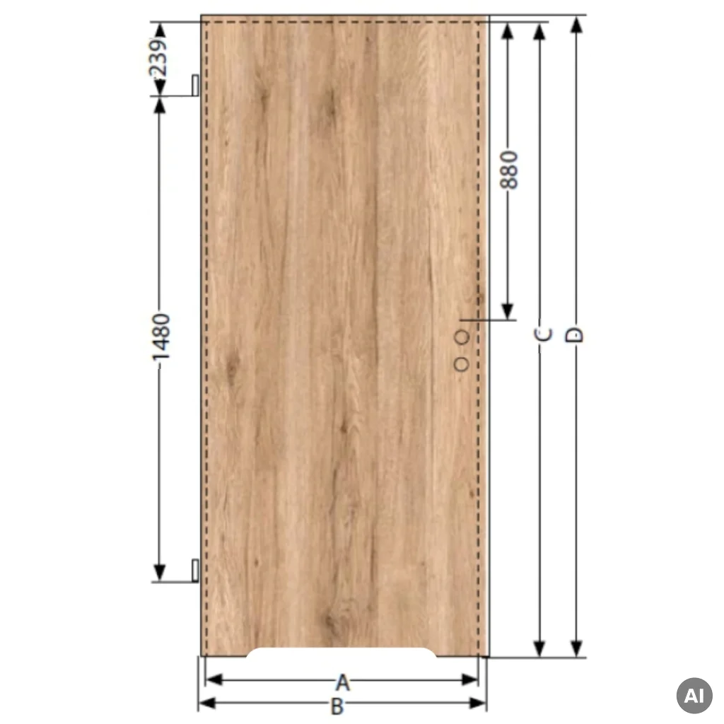 Drzwi Norma Decor 1 Lewe 80 cm Przylgowe z podcięciem wentylacyjnym, 100054344, Drzwi wewnetrzne, Norma Decor, Invado