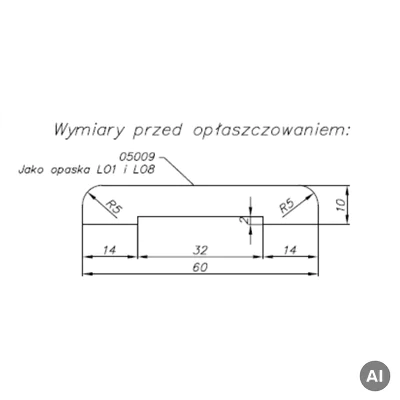 Opaska maskująca ościeżnica stała 60mm, 100006500
