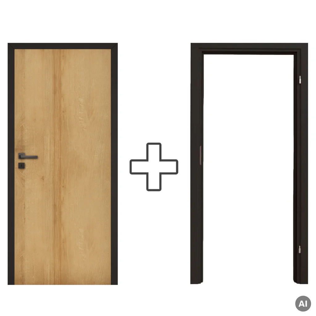 Komplet Drzwi + Ościeżnica regulowana Invado Loft prawe 80 cm bezprzylgowe , 100063796, Drzwi wewnętrzne, Invado Loft, Invado