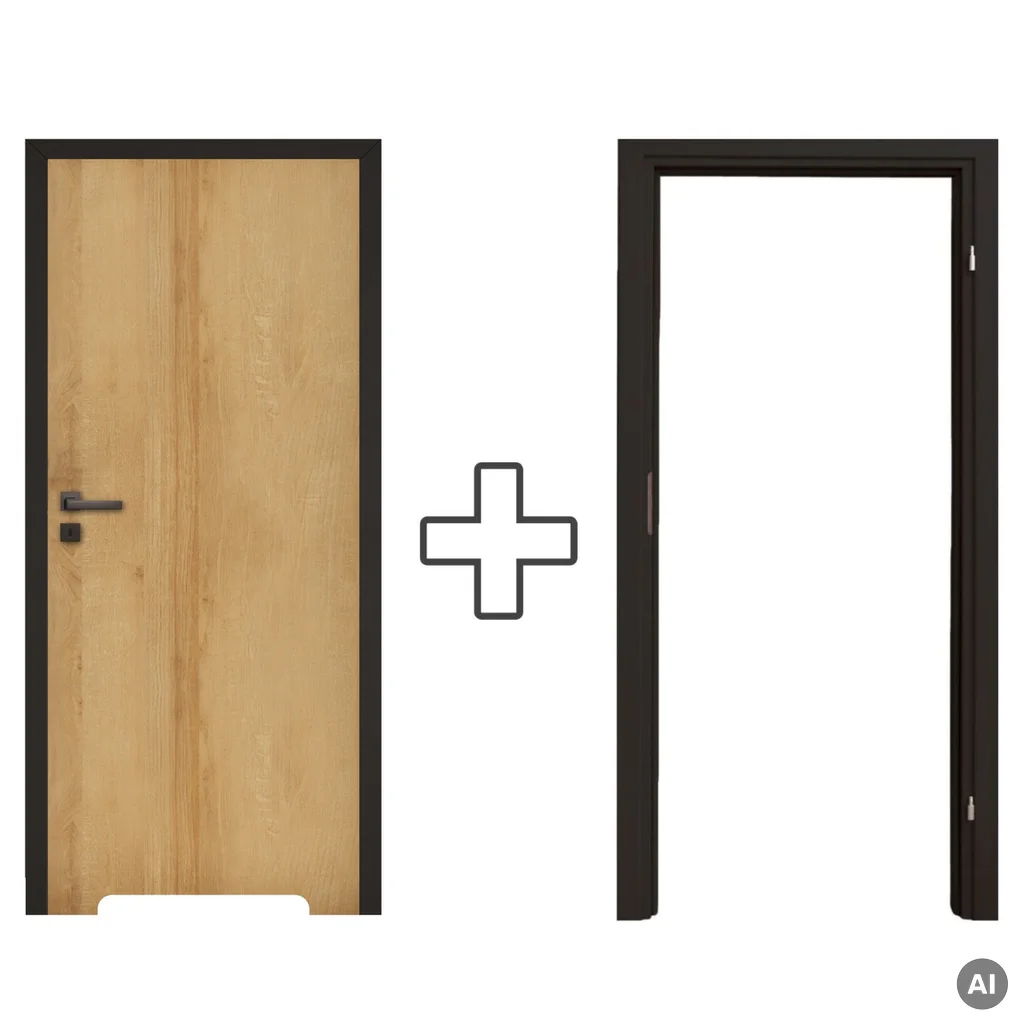 Komplet Drzwi + Ościeżnica regulowana Invado Loft prawe 80cm bezprzylgowe z podcięciem wentylacyjnym, 100063851, Drzwi wewnętrzne, Invado Loft, Invado