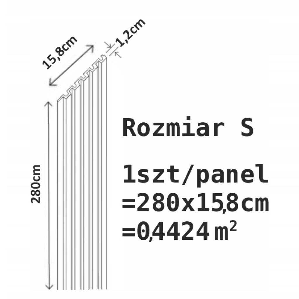 Lamele Czarne Półmatowe S 310, 120041958, Lamele, Lamele MDF, AGT