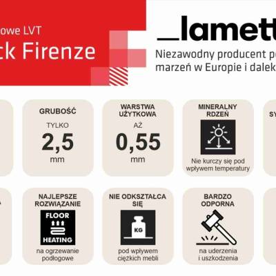 Panele winylowe LVT Firenze dryback Tiles Marmo Scuro Klasa 33 2.5 mm, FIR T-4056-304x609-DB