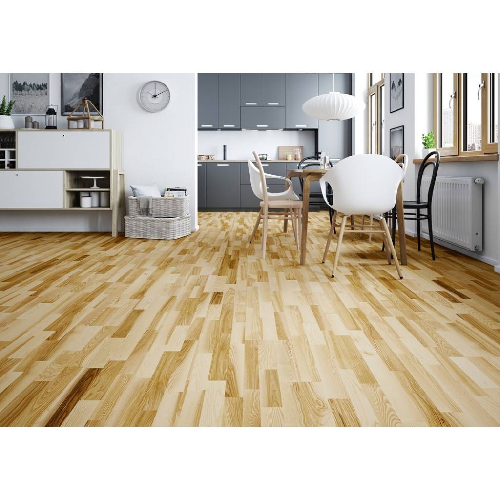 Deska barlinecka 3-lamelowa Jesion Standard BKW-JES3-LEK-XXX-K10207-T 10 mm, Deska barlinecka, Barlinek, Barlinek