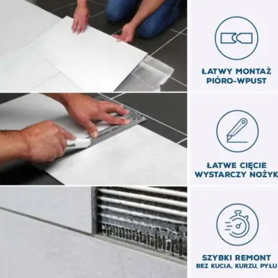 Panele winylowe Piano Mid Grey 51017 Klasa 34 3.2 mm