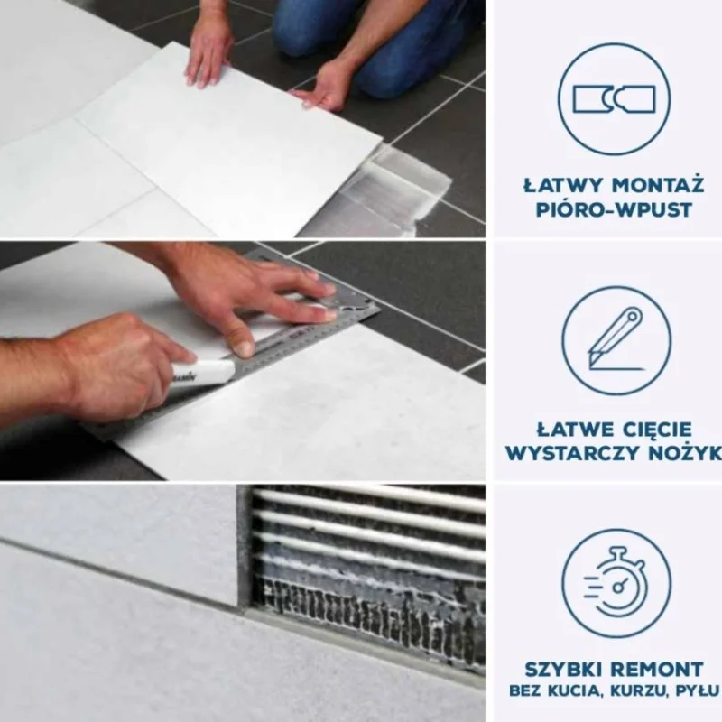 Panele winylowe Piano Mid Grey 51017 Klasa 34 3.2 mm TAK - 5