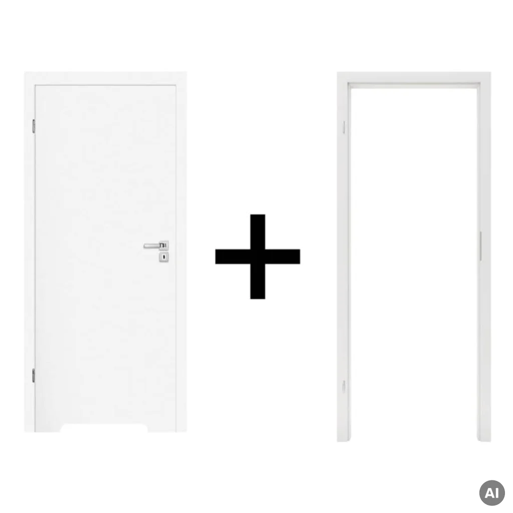 Komplet drzwi + Ościeżnica regulowana 95-114 Norma Decor 1 lewe 80cm Zawias motylkowy bezprzylgowe WC, 100073577, 100073604, Zestaw, Norma Decor, Invado