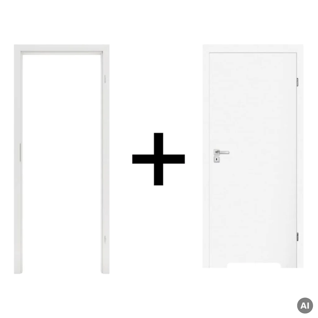 Komplet drzwi + Ościeżnica regulowana 95-114 Norma Decor 1 prawe 80cm Zawias motylkowy bezprzylgowe WC, 100073578, 100073608, Zestaw, Norma Decor, Invado