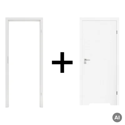 Komplet drzwi + Ościeżnica regulowana 95-114 Norma Decor 1 prawe 80cm Zawias motylkowy bezprzylgowe WC, 100073578, 100073608
