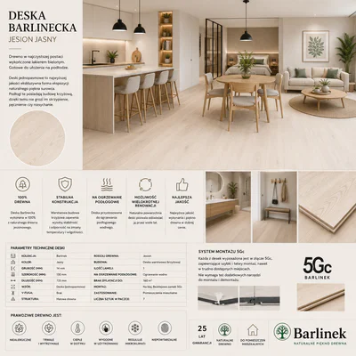 Podłoga drewniana Jesion Family 1-lamelowy Matowy 14 mm, BK8-JES1-L05-B2X-A14130-F