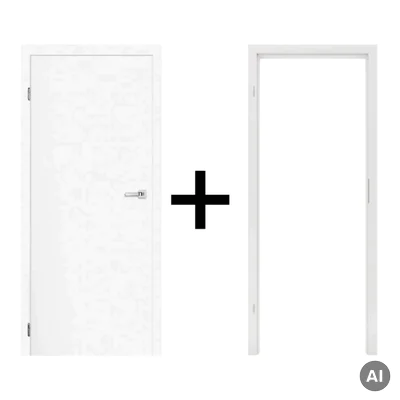 Komplet drzwi + Ościeżnica regulowana 95-114 Norma Decor 1 lewe 80cm Zawias motylkowy bezprzylgowe, 100073568, 100073604