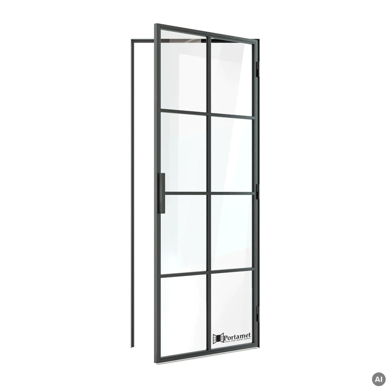 Drzwi loftowe Portamet Oslo 80 Prawe Szyby przezroczyste 4x2