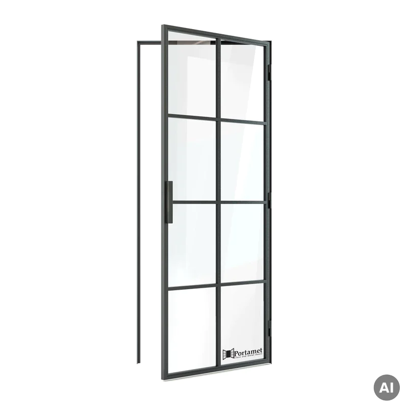 Drzwi loftowe Portamet Oslo 80 Prawe Szyby przezroczyste 4x2