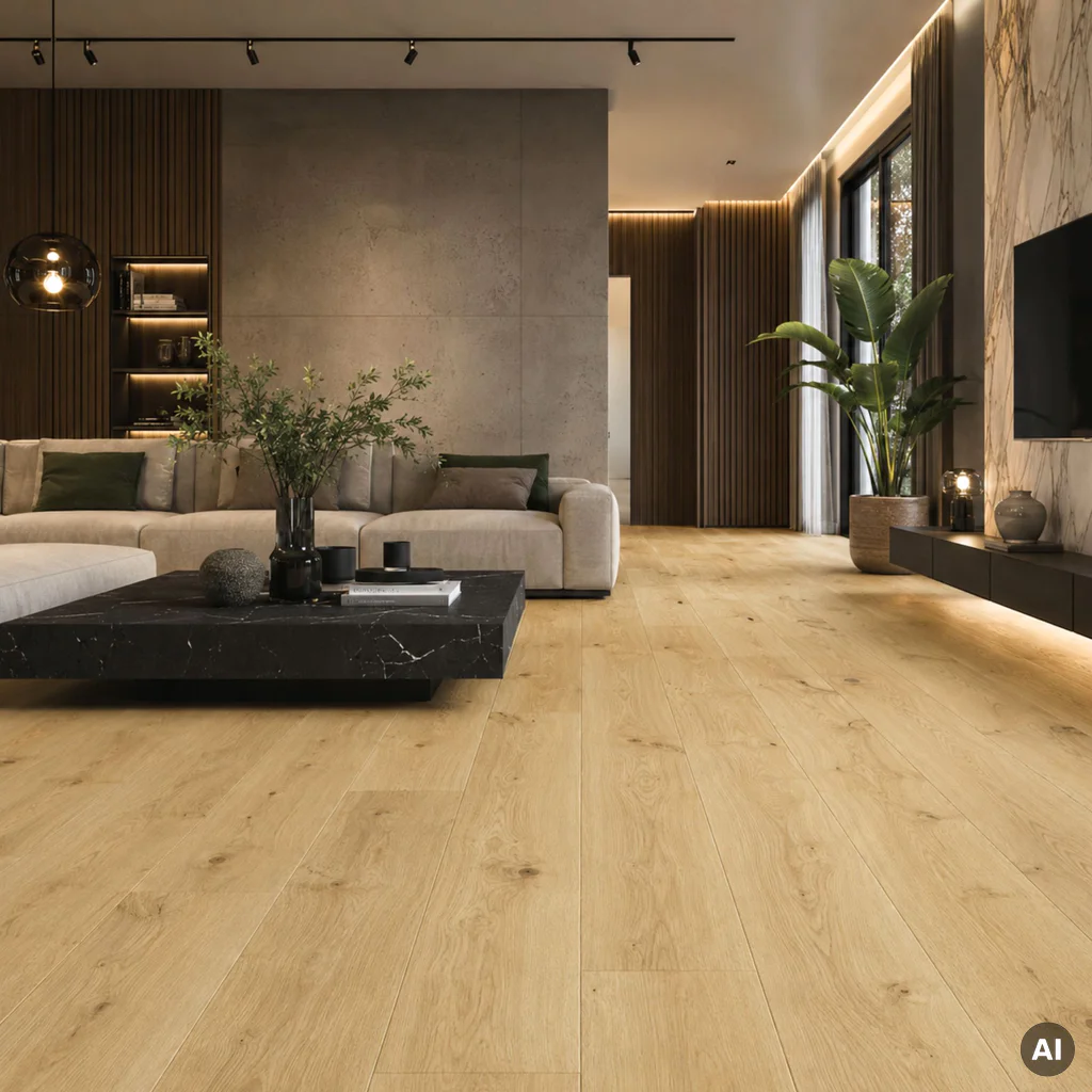 Podłoga drewniana Dąb Bevelled Lacquer 14 mm, BC8-DBE1-LAK-XBF-D14130-U, Deska barlinecka, Barlinek, Barlinek